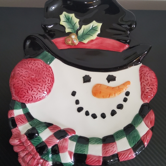 Fitz and Floyd vintage Snowman plate - Picture 2 of 2